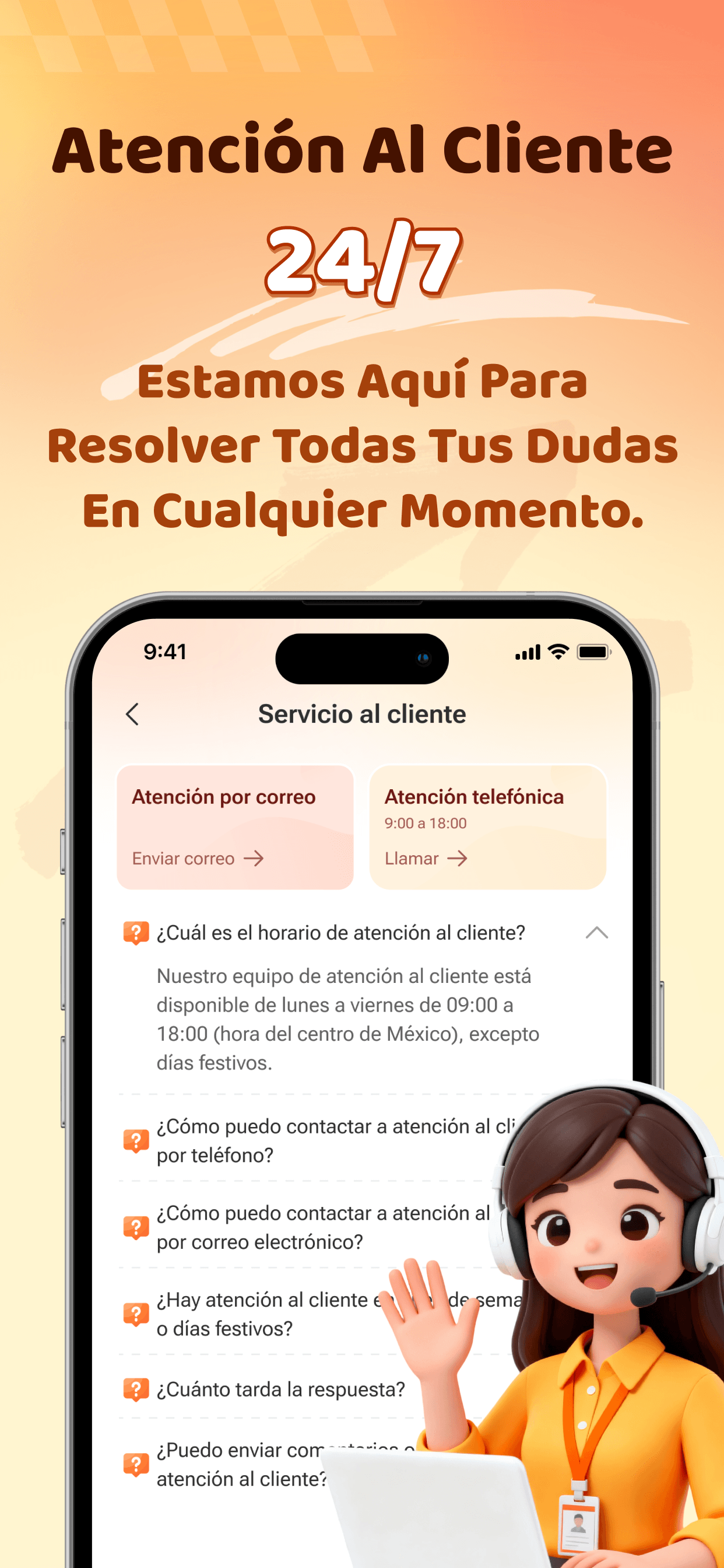 Atención al cliente cuando la necesites
